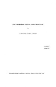 The elementary theory of finite fields
