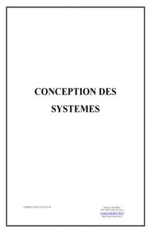 Conception des systemes mecaniques