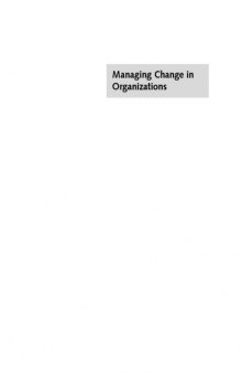 Managing change in organizations