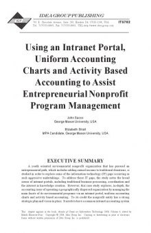 Using an Intranet Portal, Uniform Accounting Charts and Activity Based Accounting to Assist Entrepreneurial Nonprofit Program Management