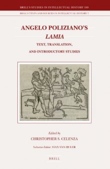 Angelo Poliziano's Lamia (Brill's Studies in Itellectual History)
