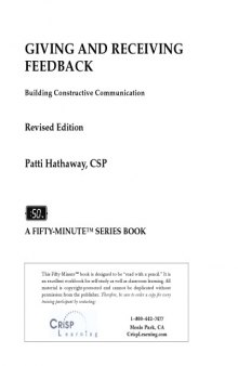 Giving and receiving feedback : building constructive communication
