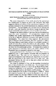 [Article] On the Suggested Mutual Repulsion of Fraunhofer Lines