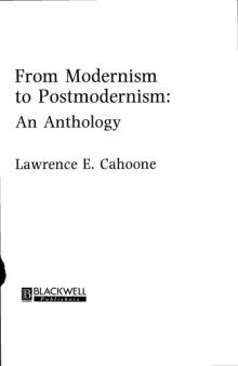 From Modernism to Postmodernism Anthology