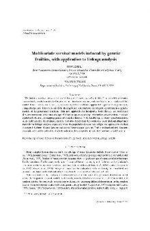 Multivariate survival models induced by genetic frailties, with application to linkage analysis