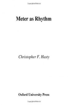 Meter As Rhythm