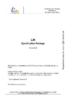 LIN specification package.Rev 2.0