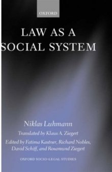Law As a Social System (Oxford Socio-Legal Studies)