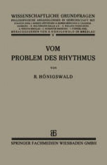 Vom Problem des Rhythmus: Eine Analytische Betrachtung über den Begriff der Psychologie