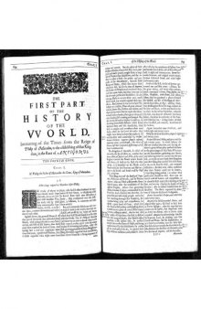 The Historie of the World, In Five Books. (1666 Edition in Folio) Part Two