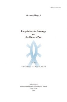 Linguistics, archaeology and the human past (vol. 3)
