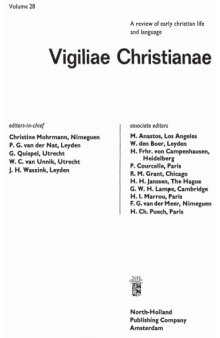 [Journal] Vigiliae Christianae: A Review of Early Christian Life and Language. Vol. 28