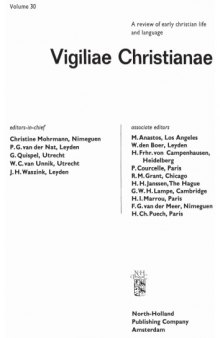 [Journal] Vigiliae Christianae: A Review of Early Christian Life and Language. Vol. 30