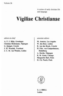 [Journal] Vigiliae Christianae: A Review of Early Christian Life and Language. Vol. 36