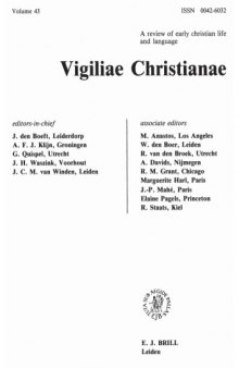 [Journal] Vigiliae Christianae: A Review of Early Christian Life and Language. Vol. 43