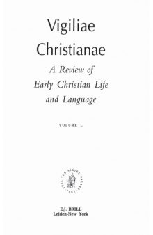 [Journal] Vigiliae Christianae: A Review of Early Christian Life and Language. Vol. 51