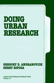 Doing Urban Research (Applied Social Research Methods Series vol.33)