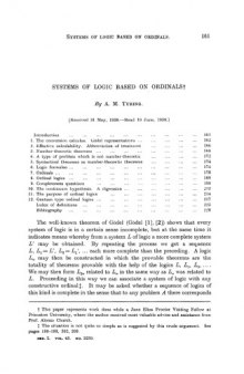 Systems of Logic Based on Ordinals