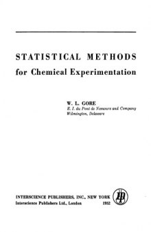 Statistical Methods for Chemical Experimentation