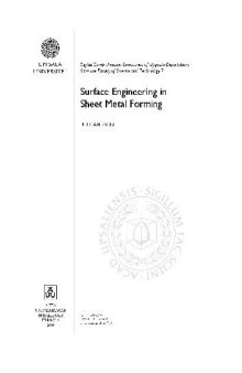 Surface engeneering in sheet metal forming