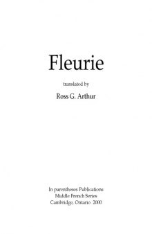Fleurie, translated by Ross G. Arthur
