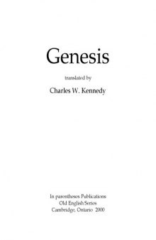 Genesis, translated by Charles W. Kennedy