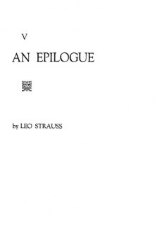 An Epilogue [Essays 1963]