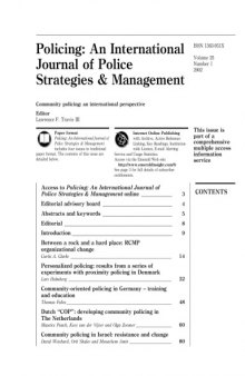 Policing: An International Journal of Police Strategies & Management, Volume 25, Number 1, 2002