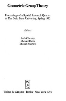 Geometric group theory: Proc. of a special research quarter Ohio State Univ. 1992