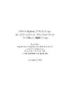 Clifford algebras, Clifford groups, and generalization of quaternions