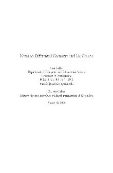 Notes on differential geometry and Lie groups