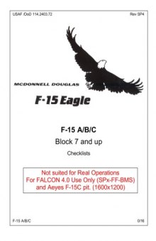 F-15 A B C Block 7 and Up - Checklists