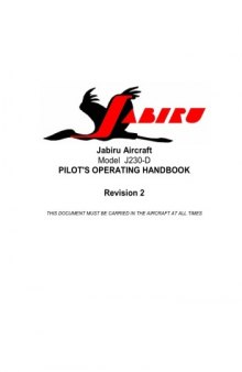 Jabiru Aircraft Model J230-D. Pilot's Operating Handbook