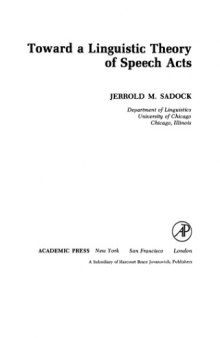 Toward a linguistic theory of speech acts