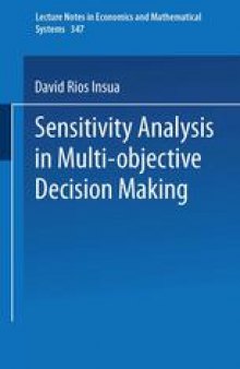 Sensitivity Analysis in Multi-objective Decision Making