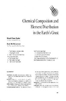 Solid earth geophysics 697-719 Chemical Composition and Element Distribution in the Earth's Crust