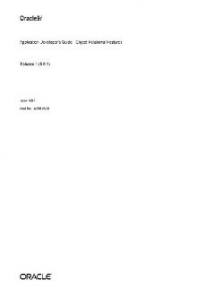Oracle9i Application Developer's Guide - Object-Relational Features