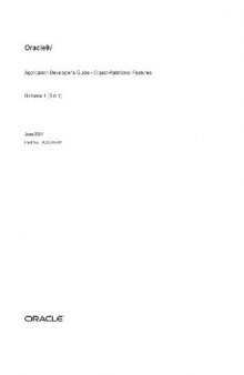 Oracle9i Application Developer's Guide - Object-Relational Features (Part No A88878-01) (Release 1(9 0 1)) (2001)