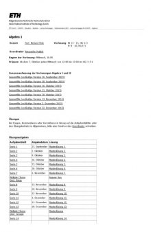 Algebra I und II im HS 2015 / FS 2016 (mit Lösungen)