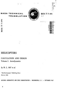 Helicopters : calculation and design