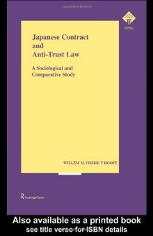 Japanese Contract and Anti-Trust Law: A Sociological and Comparative Study