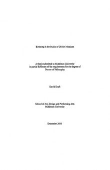 Birdsong in the music of Olivier Messiaen, vol.1, vol.2 [PhD Thesis]