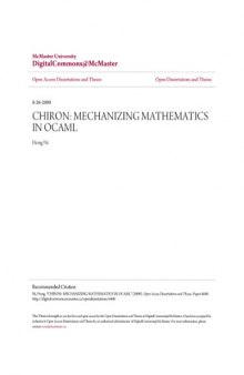 Chiron: mechanising mathematics in OCAML