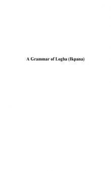 A grammar of Logba (Ikpana)