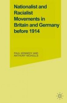 Nationalist and Racialist Movements in Britain and Germany Before 1914