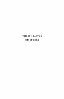 Theophrastus on stones: Introduction, Greek text, English translation, and commentary 