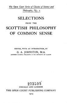 Thomas Reid, Selections from the Scottish Philosophy of Common Sense