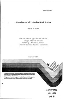 Determination of Plutonium Metal Origin
