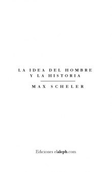 La idea del hombre y la historia