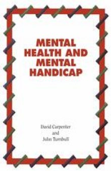 Mental Health And Mental Handicap